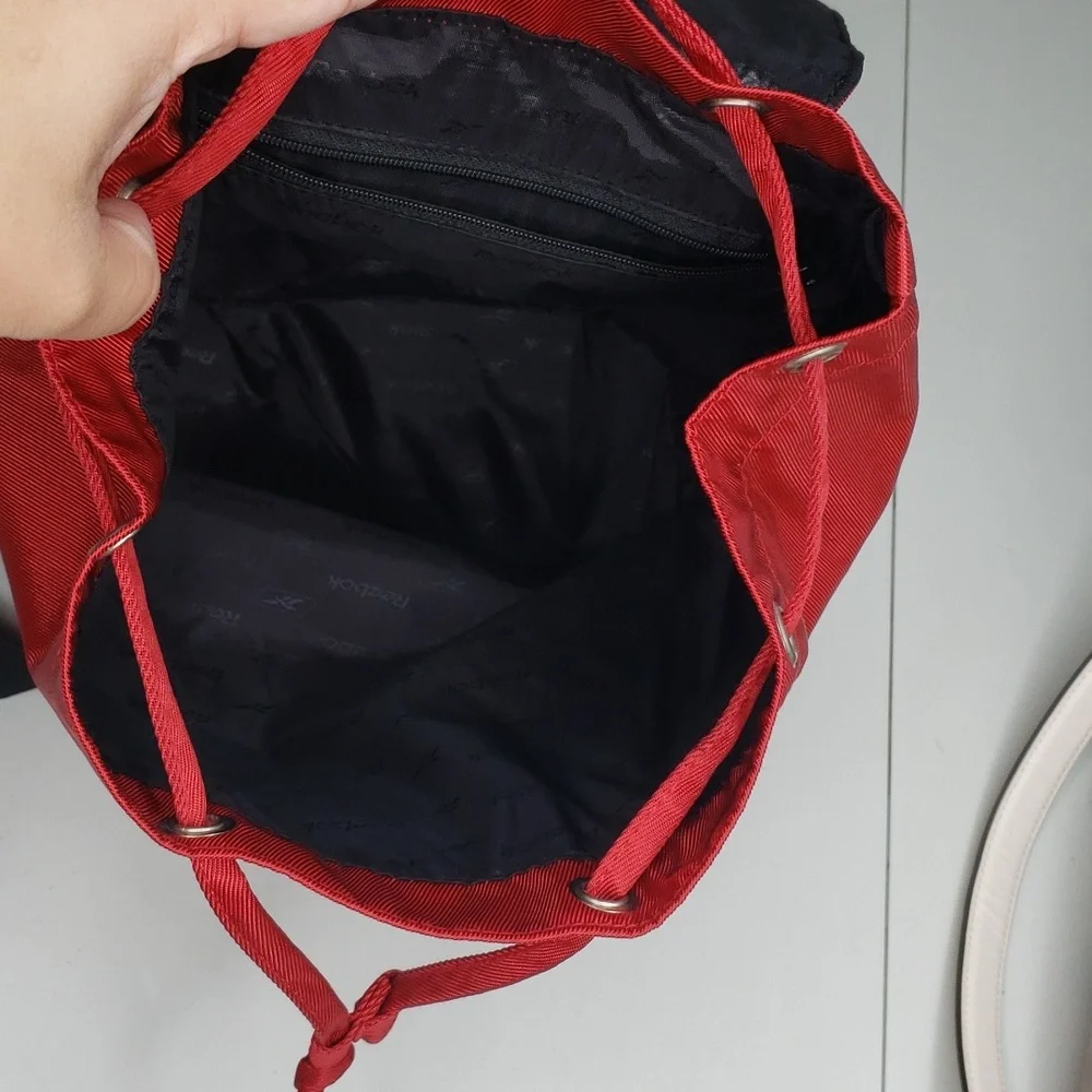 Vintage Reebok Unisex Nylon Backpack Lightweight Red Black 90S Outdoor Classic